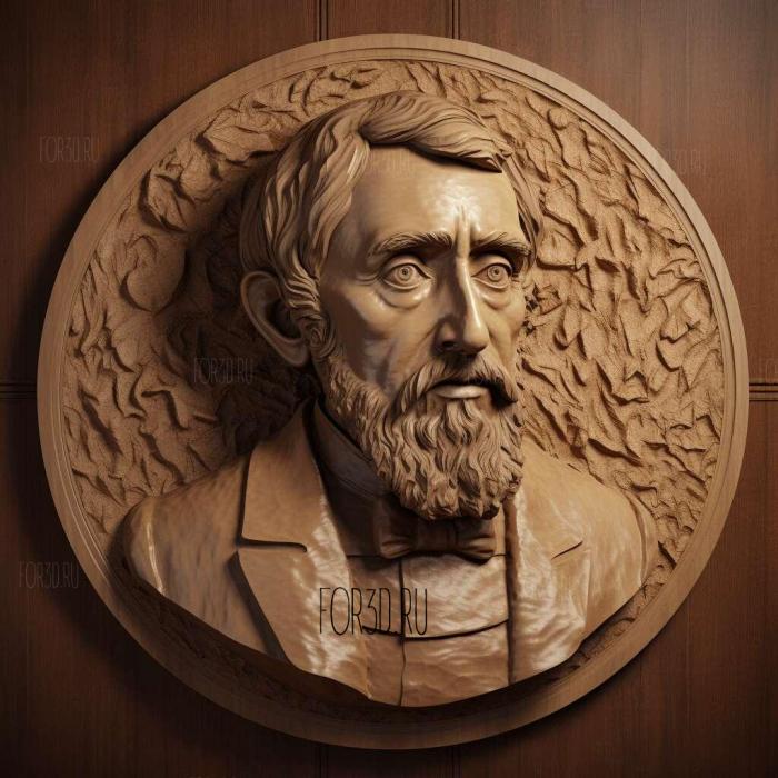 Henry Thoreau 4 stl model for CNC